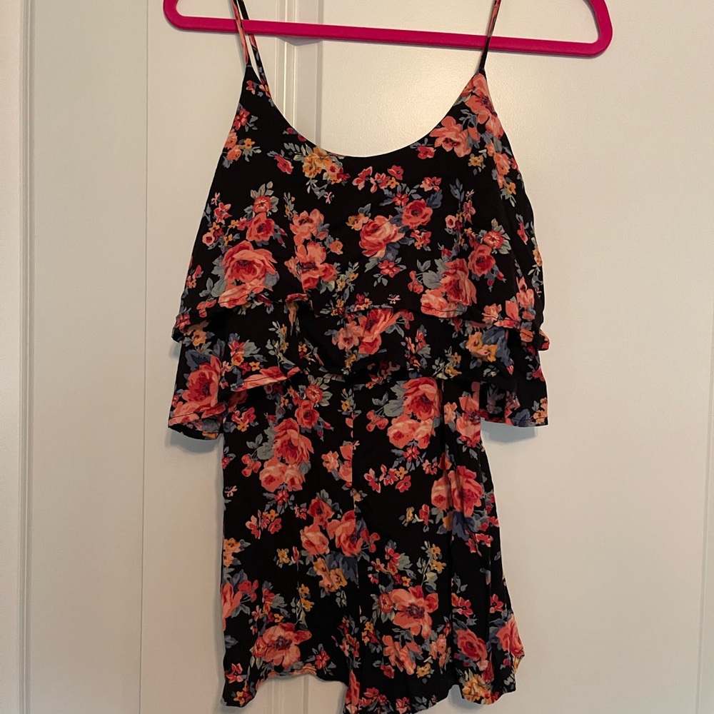 Adorable floral ruffle romper!